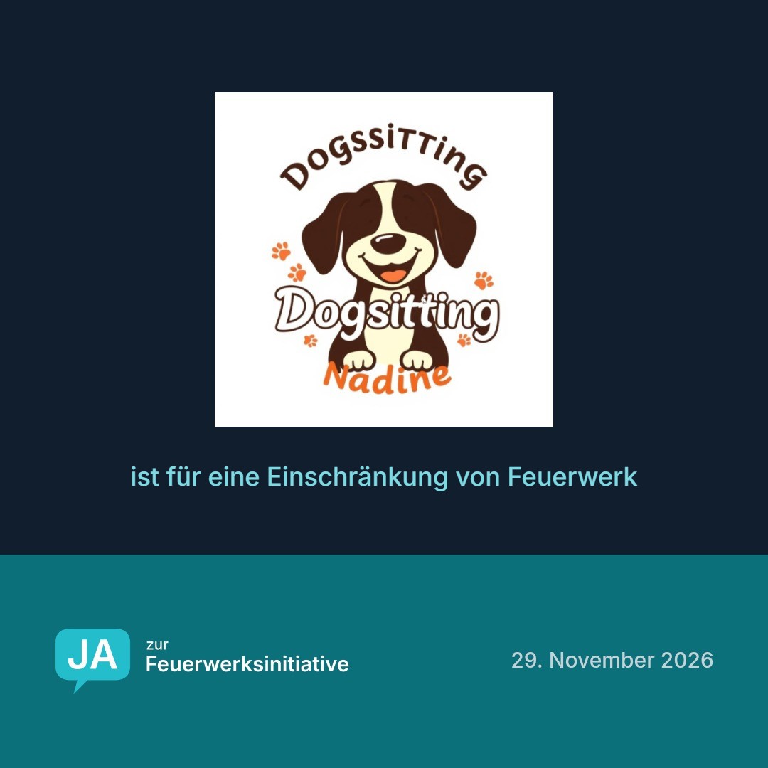 Dogsitting Nadine ist für eine Einschränkung von Feuerwerk